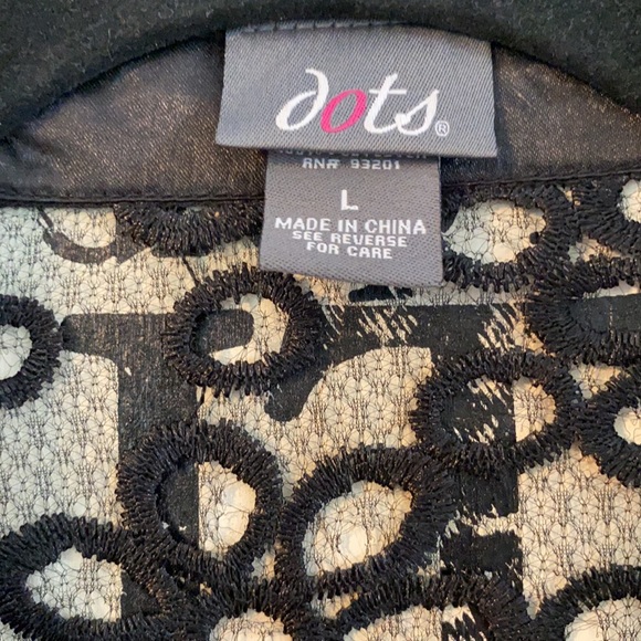 dots Black Embroidered Detail Taffeta Lined Dress - Picture 5 of 8